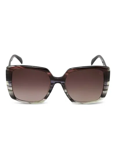Tous 条纹图案方框太阳眼镜 In Brown
