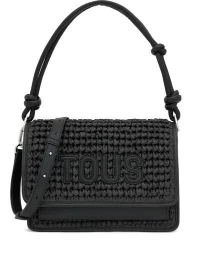 Tous Woven-texture Knotted-handle Cross Body Bag In Black