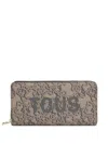 Tous Zip-around Patterned Wallet In Gray