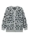 Tout A Coup Animal-pattern Pocket Cardigan In Gray