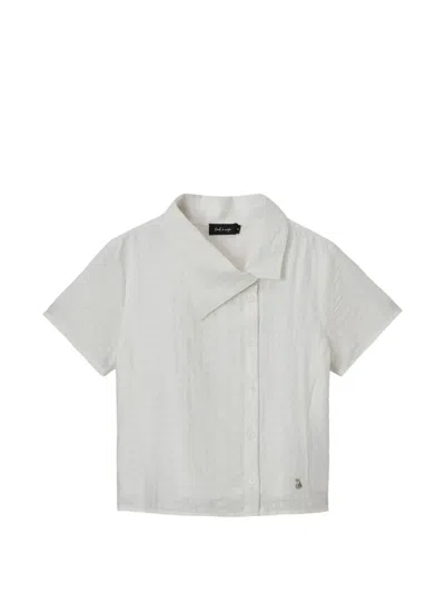 Tout A Coup Asymmetric Crinkled-effect Shirt In Neutral