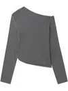 Tout A Coup Asymmetric-neck Top In Grey