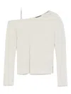 Tout A Coup Asymmetric-neck Top In Neutral