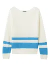 Tout A Coup Boat-neck Sweater In White