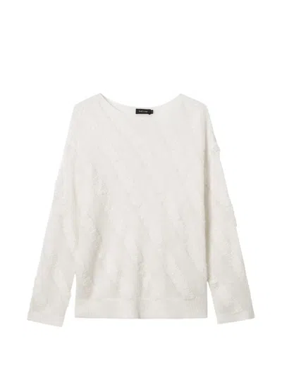 Tout A Coup Boat-neck Sweater In White