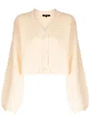 Tout A Coup Bouclé-design Cropped Cardigan In Yellow
