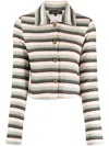 Tout A Coup Bouclé Stripe-pattern Jacket In Multicolour