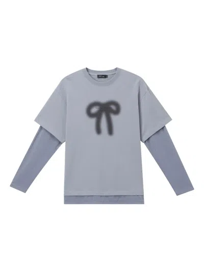 Tout A Coup Bow-print T-shirt In Blue