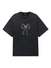 Tout A Coup Bow Print T-shirt In Grey