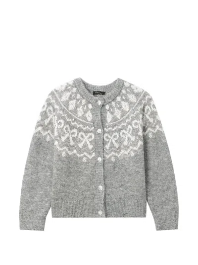Tout A Coup Bow-motif Cardigan In Gray