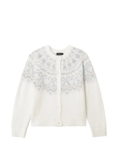 Tout A Coup Bow-motif Cardigan In White