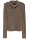 Tout A Coup Brushed Knit Top In Brown