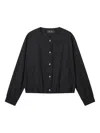 Tout A Coup Button-embellished Drawstring Jacket In Black