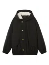 Tout A Coup Button-fastening Hooded Jacket In Black