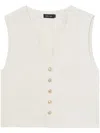 Tout A Coup Button-up Textured Waistcoat In Neutrals