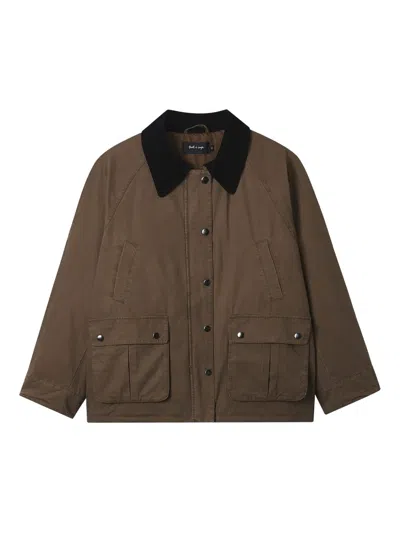 Tout A Coup Buttoned Pocket Jacket In Brown