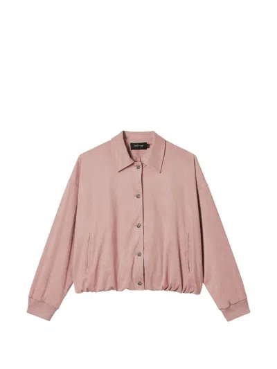 Tout A Coup Button-up Elasticated-hem Jacket In Pink