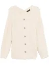 Tout A Coup Cable Knit Cardigan In Neutrals