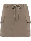 Tout A Coup Cargo Drawstring Skirt In 灰色