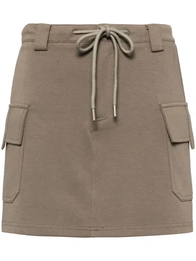 Tout A Coup Cargo Drawstring Skirt In 灰色