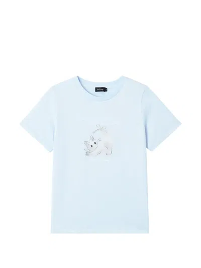 Tout A Coup Cat-print T-shirt In Blue