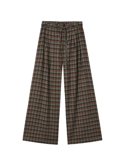 Tout A Coup Check-pattern Wide-leg Trousers In Multi