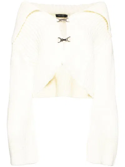 Tout A Coup Chunky Cropped Cardigan In Neutrals