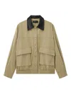 Tout A Coup Collared Elasticated Jacket In Brown