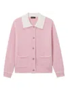 Tout A Coup Collared Pocket Cardigan In Pink