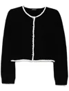 Tout A Coup Contrast-trim Cardigan In Black