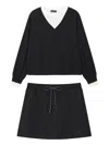 Tout A Coup Contrast-trim Skirt Set In Black