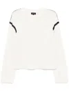 Tout A Coup Contrast-trim Sweatshirt In Neutrals