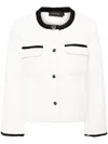 Tout A Coup Contrast-trim Tweed Jacket In Neutrals