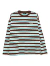 Tout A Coup Cotton Striped T-shirt In Brown