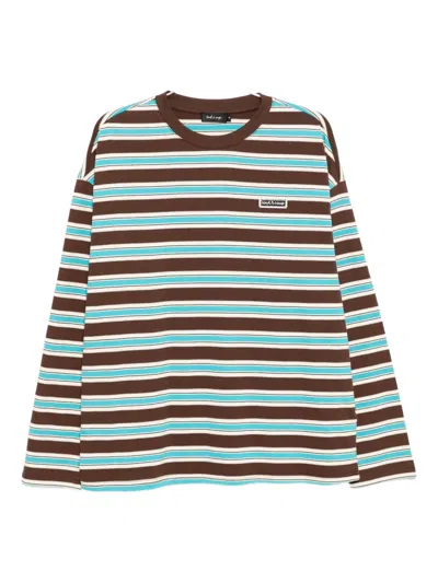 Tout A Coup Cotton Striped T-shirt In Brown