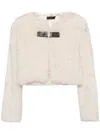 Tout A Coup Cropped Buckle Cardigan In White