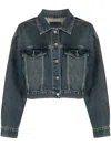 Tout A Coup Cropped Denim Jacket In Blau