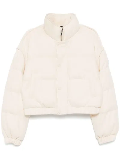 Tout A Coup Cropped Down Jacket In Neutrals