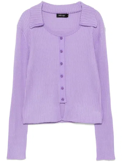 Tout A Coup Cutout Knitted Top In Purple