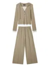 Tout A Coup Drawstring Trousers And Top Set In Brown