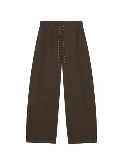 Tout A Coup Drawstring Wide-leg Track Pants In Brown