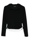Tout A Coup Drawstring Zip-up Hoodie Set In Black