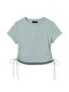 Tout A Coup Drawstring-hem T-shirt In Blue
