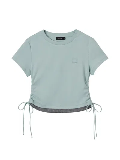 Tout A Coup Drawstring-hem T-shirt In Blue
