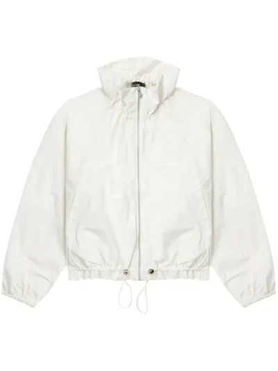 Tout A Coup Ruffle-trimmed High-neck Jacket In White