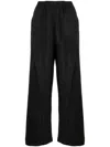 Tout A Coup Elasticated-waist Wide-leg Trousers In Black