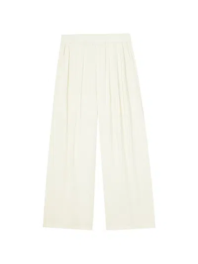 Tout A Coup Elasticated-waistband Wide-leg Trousers In White