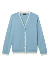 Tout A Coup Embroidered-logo Cardigan In Blue