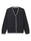 Tout A Coup Embroidered-logo Cardigan In Gray