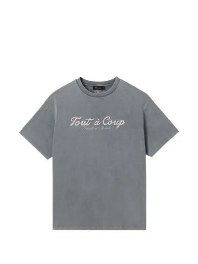 Tout A Coup Embroidery T-shirt In Gray
